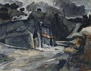 Paul Cezanne, Paysage provencal, or Rochers a L'Estaque, or Masures sous la neige